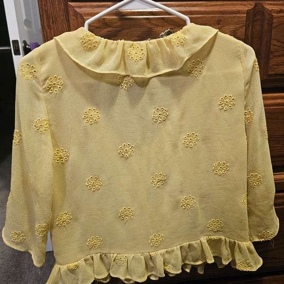 Zara Light Yellow Ruffled Blouse - Picture 3 of 3